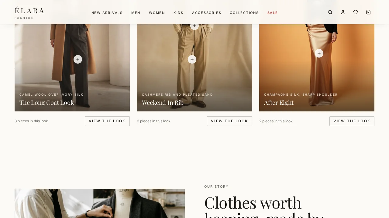 Elara Fashion — Curated collection showcase