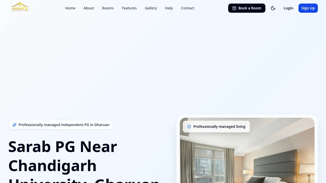 Sarab PG — Accommodation homepage