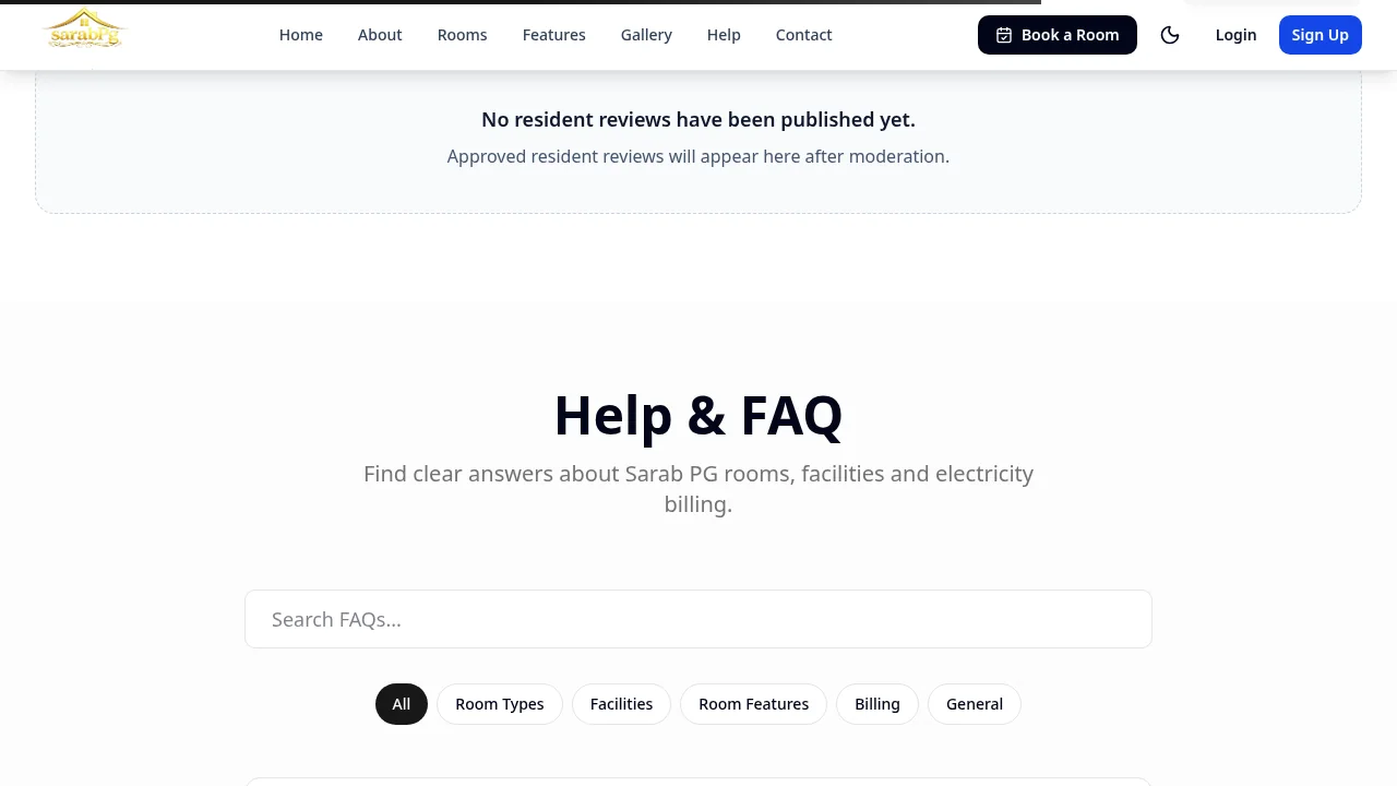 Sarab PG — Help and frequently asked questions